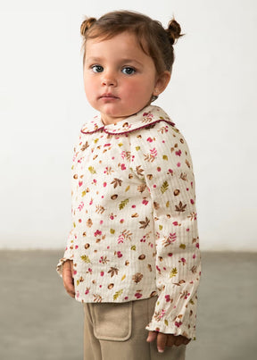 Bluse Woven Raspberry Natur