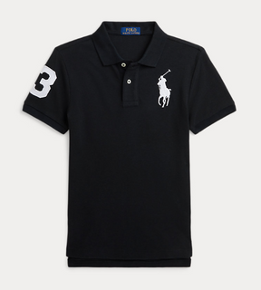 Pique Polo Big Pony Slim Fit Black