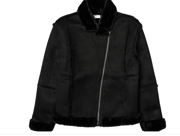 Jakke Oda Faux Suede Black