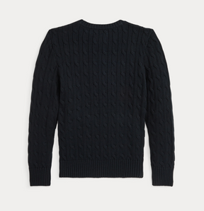 Genser Cable Cotton Polo Black