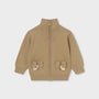 Jakke Zip Knitted Biscuit Heather