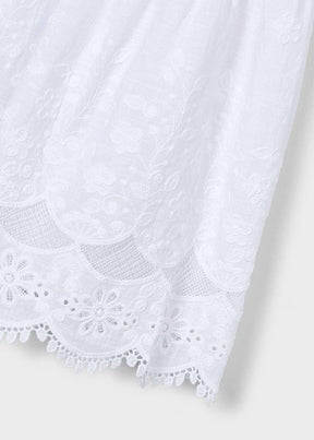 Kjole Embroidered Formal White