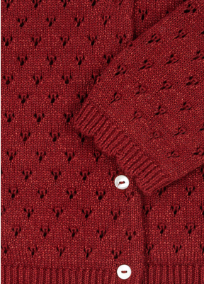 Cardigan Holiday Knit Red Dahlia