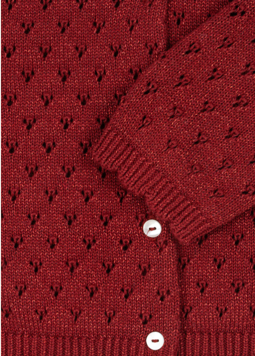 Cardigan Holiday Knit Red Dahlia