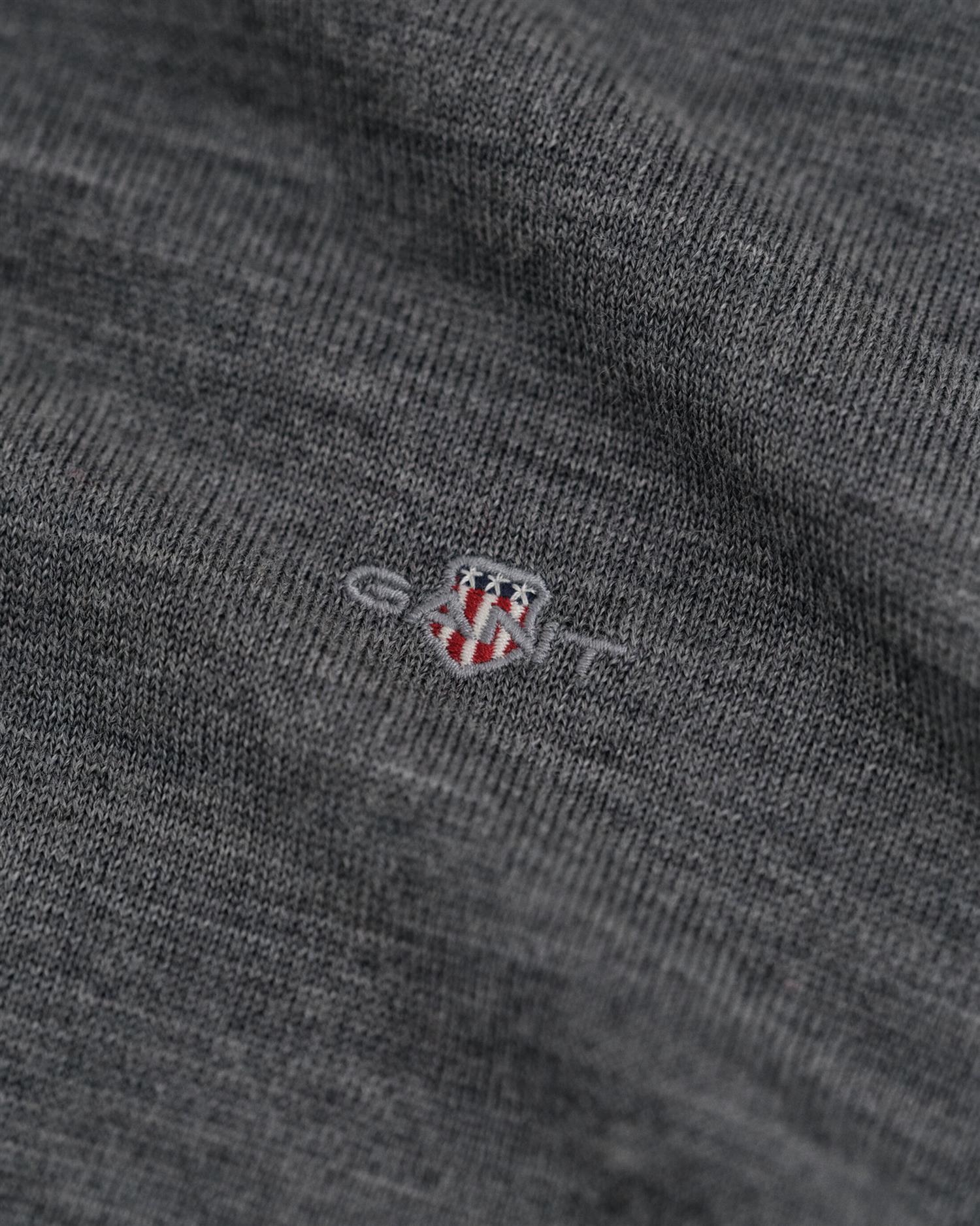 Genser C-Neck Extrafine Merino Charcoal Melange