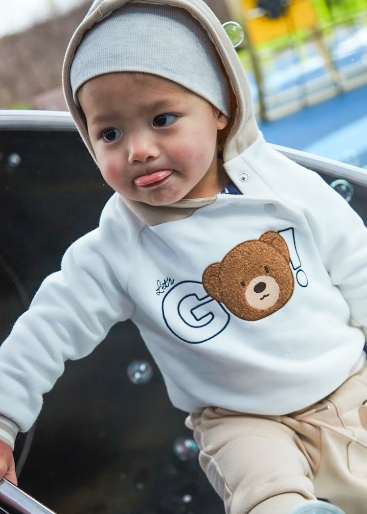 Genser Hoodie Teddy Bear Cream