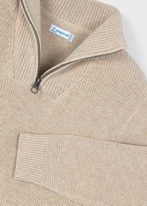 Genser Knitted Quarter Zip Chai