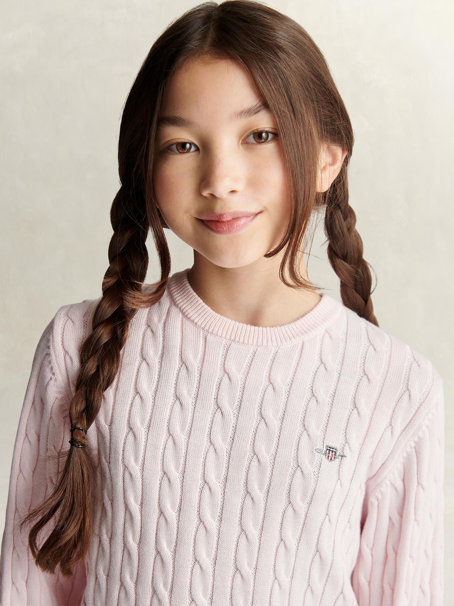 Genser Shield Cable Knit Light Pink