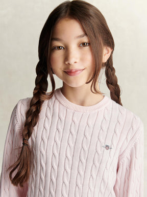 Genser Shield Cable Knit Light Pink