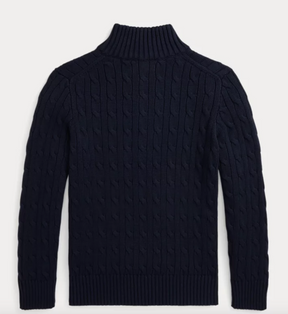 Genser Halfzip Cabel-Knit RL Navy