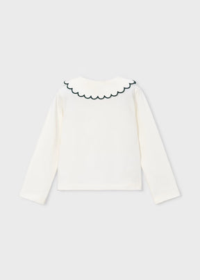 Genser Scalloped Collar Offwhite