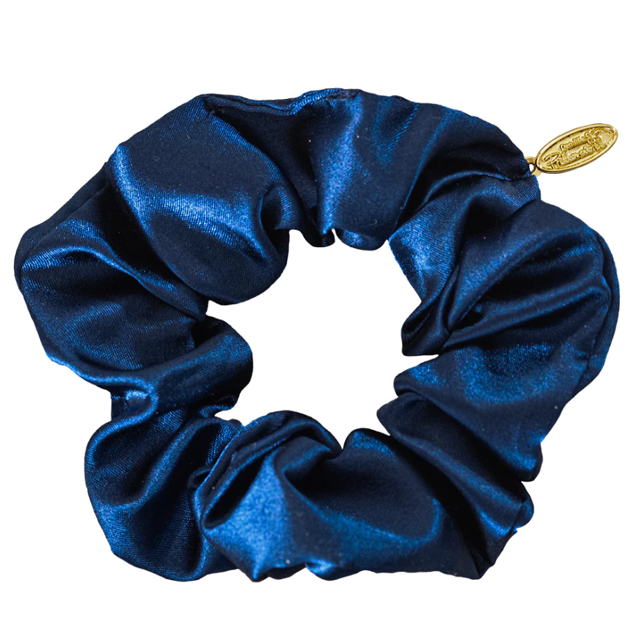 Hårstrikk Sateng Scrunch Navy