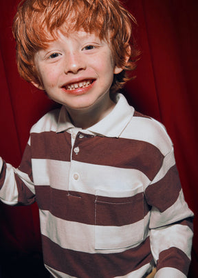 Genser Polo Striped Plum