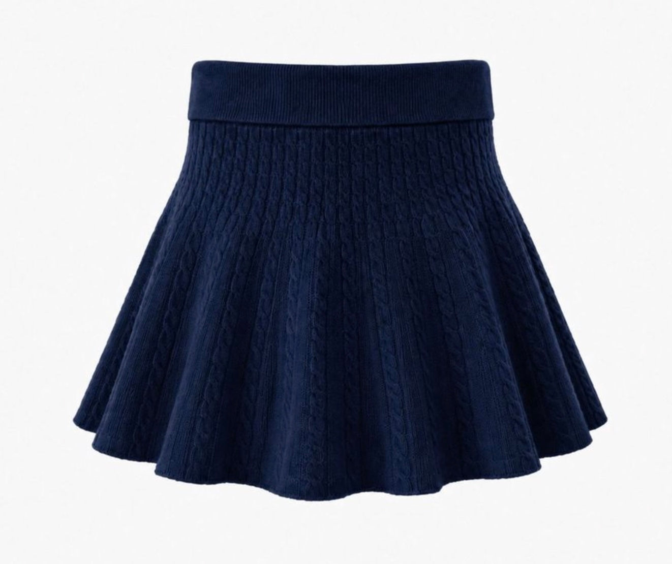 Skjørt Ull Chloe Strikket Dark Navy