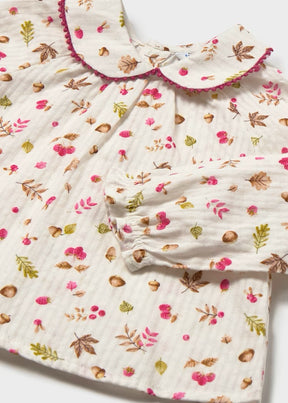 Bluse Woven Raspberry Natur