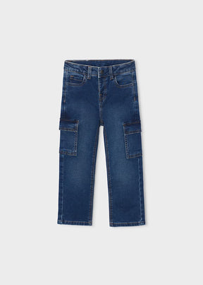 Bukse Cargo Soft Denim Dark Denim