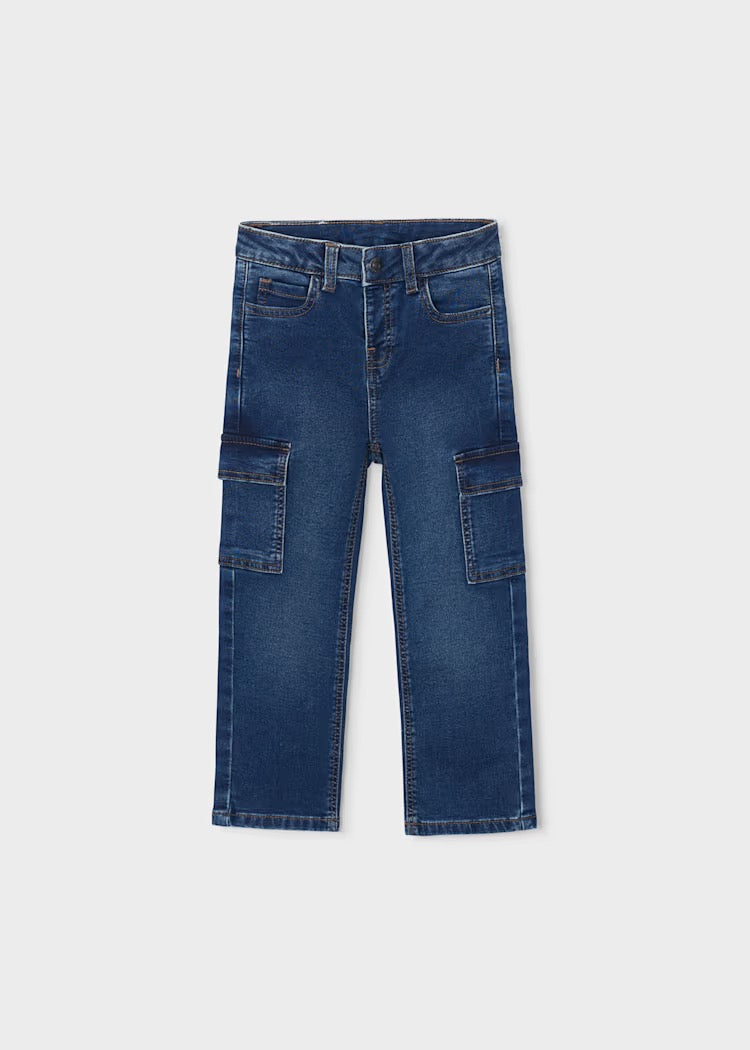Bukse Cargo Soft Denim Dark Denim