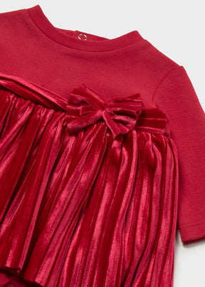 Kjole Pleated/Bow Red