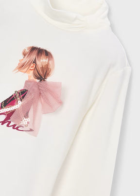 Genser Turtleneck Graphic Natur