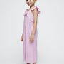 Jumpsuit linen bow Mauve