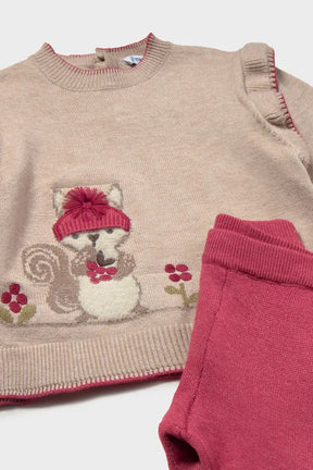 Sett 2-Deler Knit Ekorn Petal Mix
