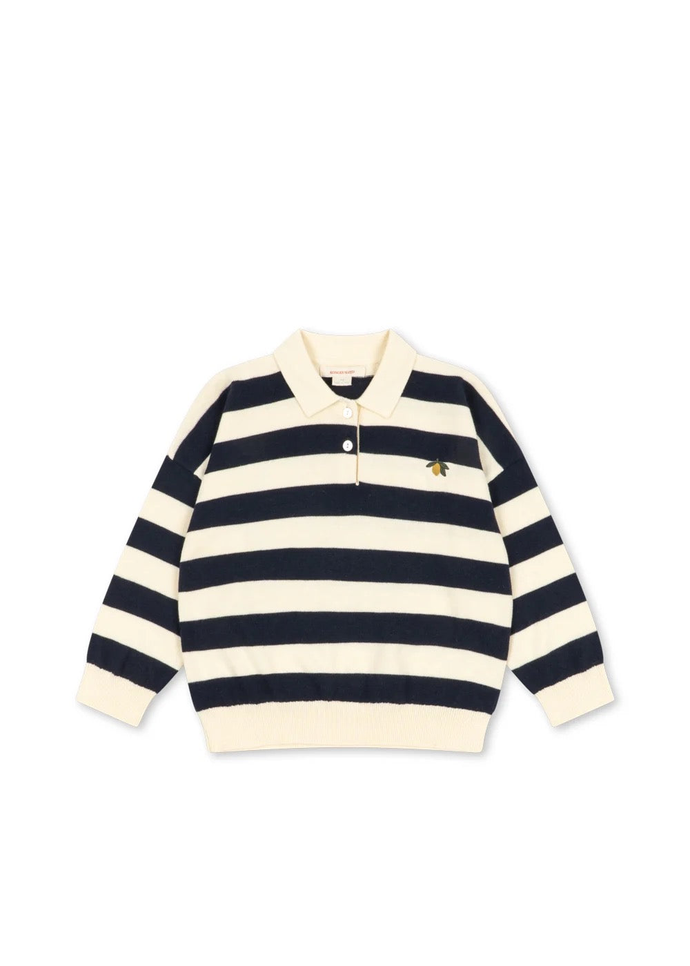 Genser Manis Knit Polo Navy Stripe