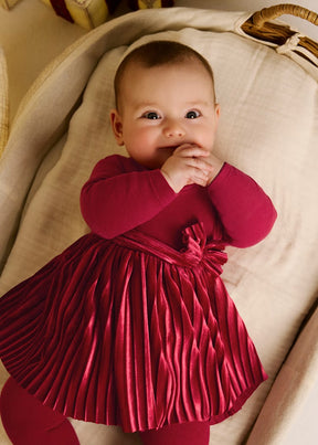Kjole Pleated/Bow Red