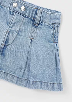 Skjørt Denim Pleated Light Denim