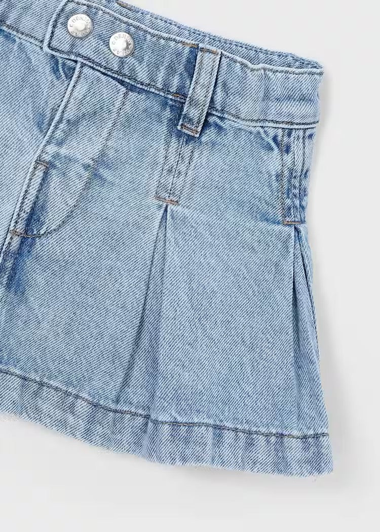 Skjørt Denim Pleated Light Denim