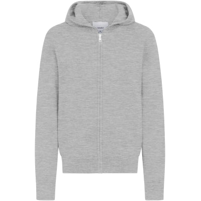 Hettejakke GRJohn Zip Hood Knit Grey Melange