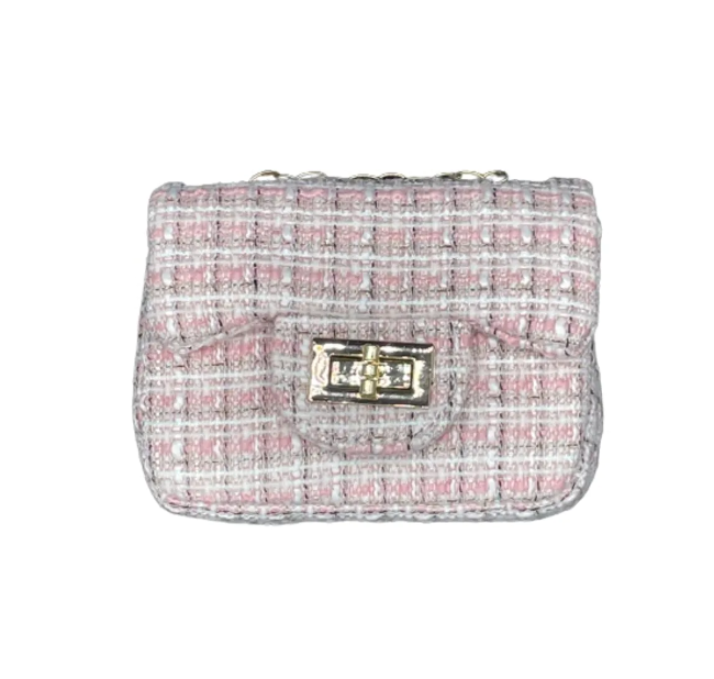 Veske Small Plaid Pink/Gold