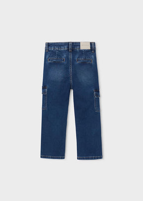 Bukse Cargo Soft Denim Dark Denim
