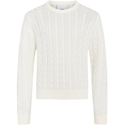 Genser Line Cable LS Knit Off White