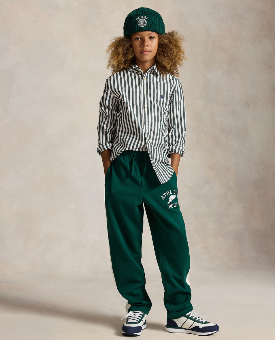Skjorte Striped Poplin Green White