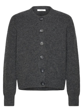 Cardigan Tinker Wool Blend LS Short Medium Grey Melange