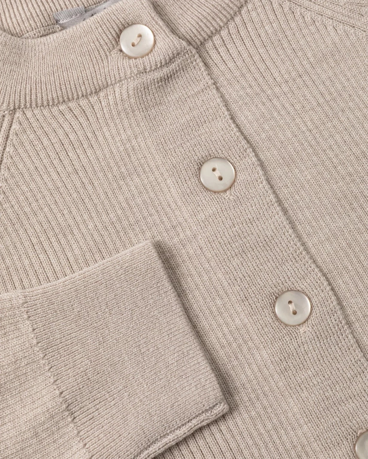 Cardigan Rib Light Lys Beige