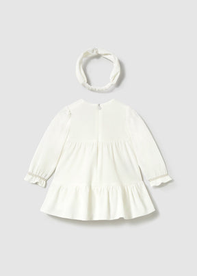 Kjole m/Hårbånd Velvet Ecru