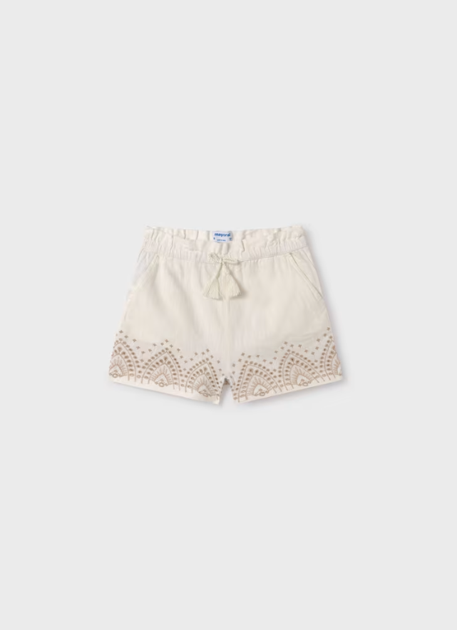 Shorts Embroidered Natural/Cinnamon