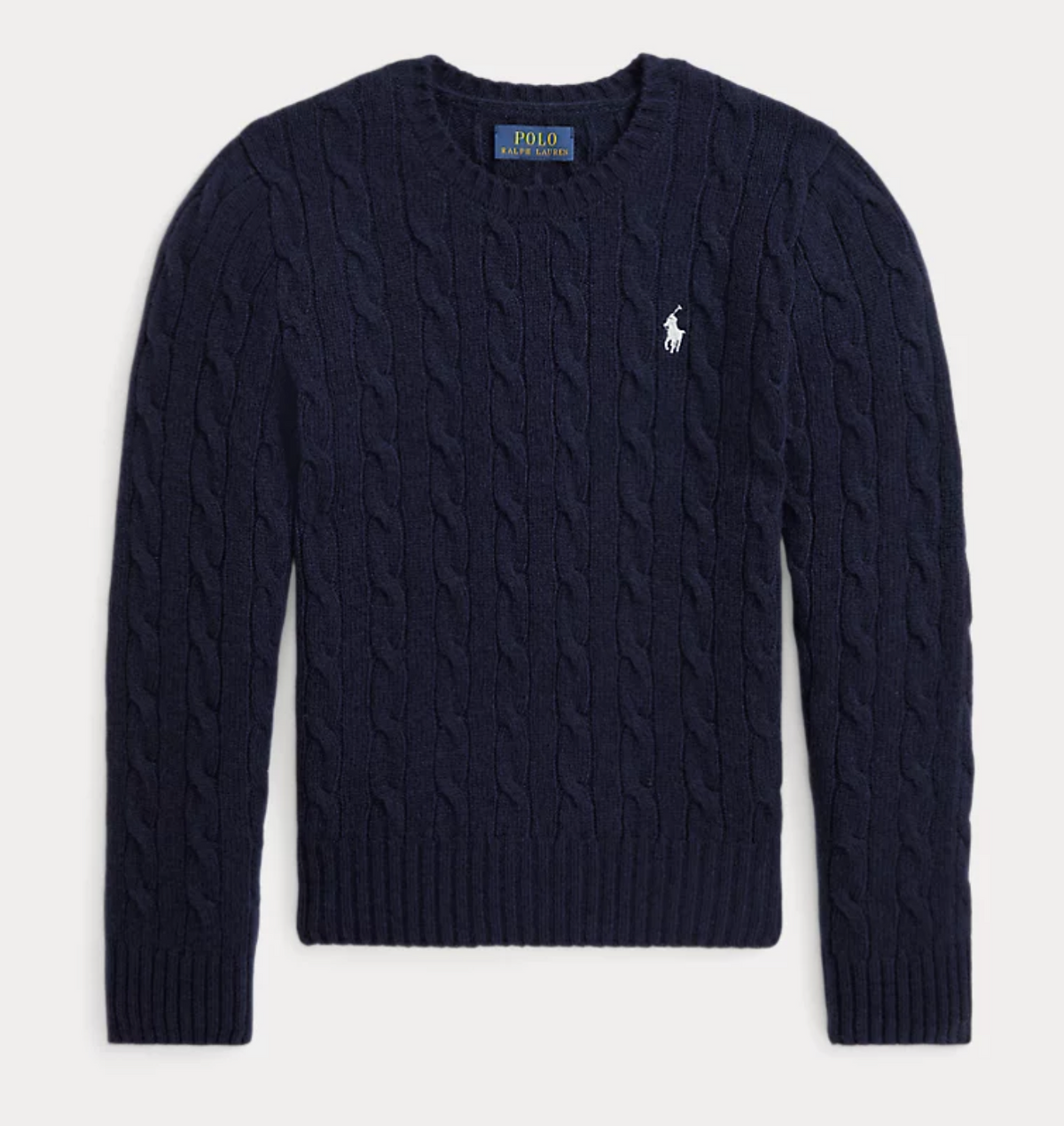 Genser Kabelstrikk Ull-Cashmere Hunter Navy