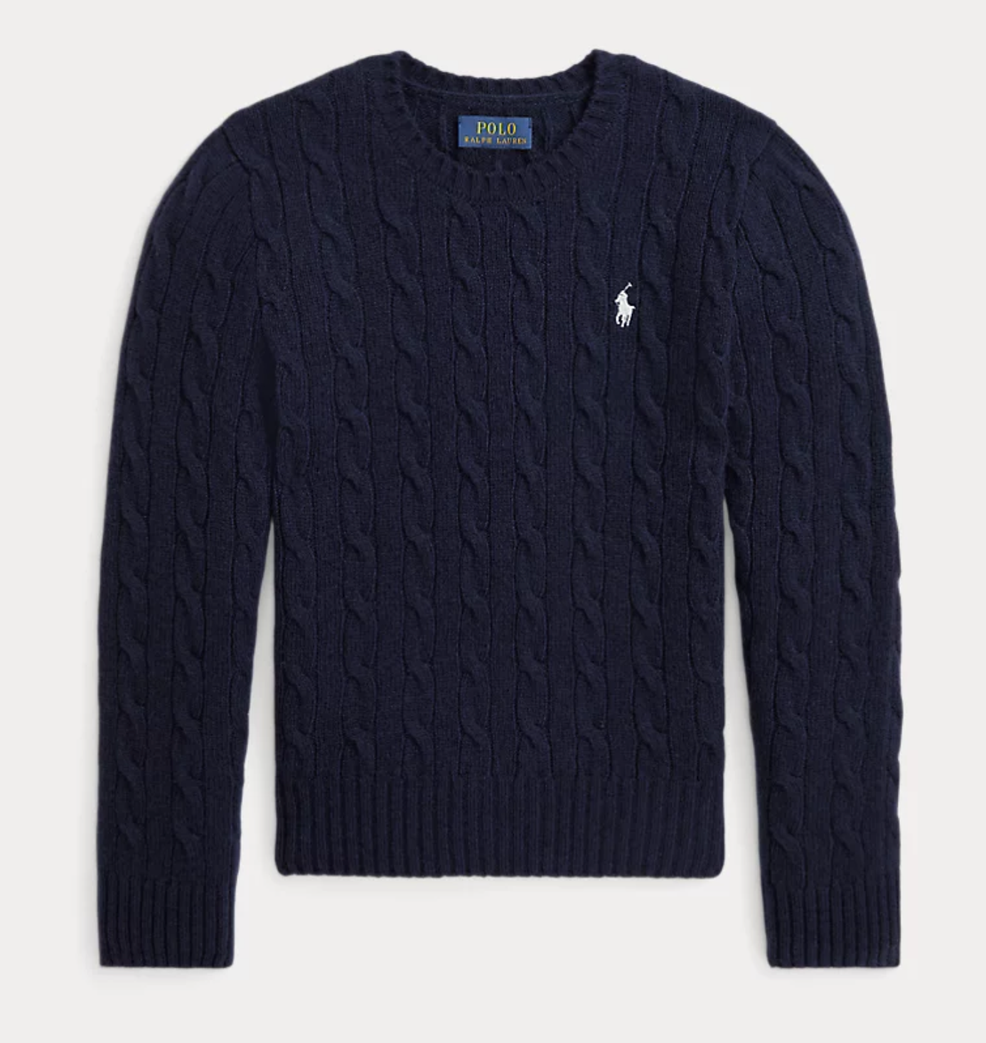 Genser Kabelstrikk Ull-Cashmere Hunter Navy
