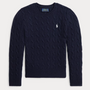 Genser Kabelstrikk Ull-Cashmere Hunter Navy