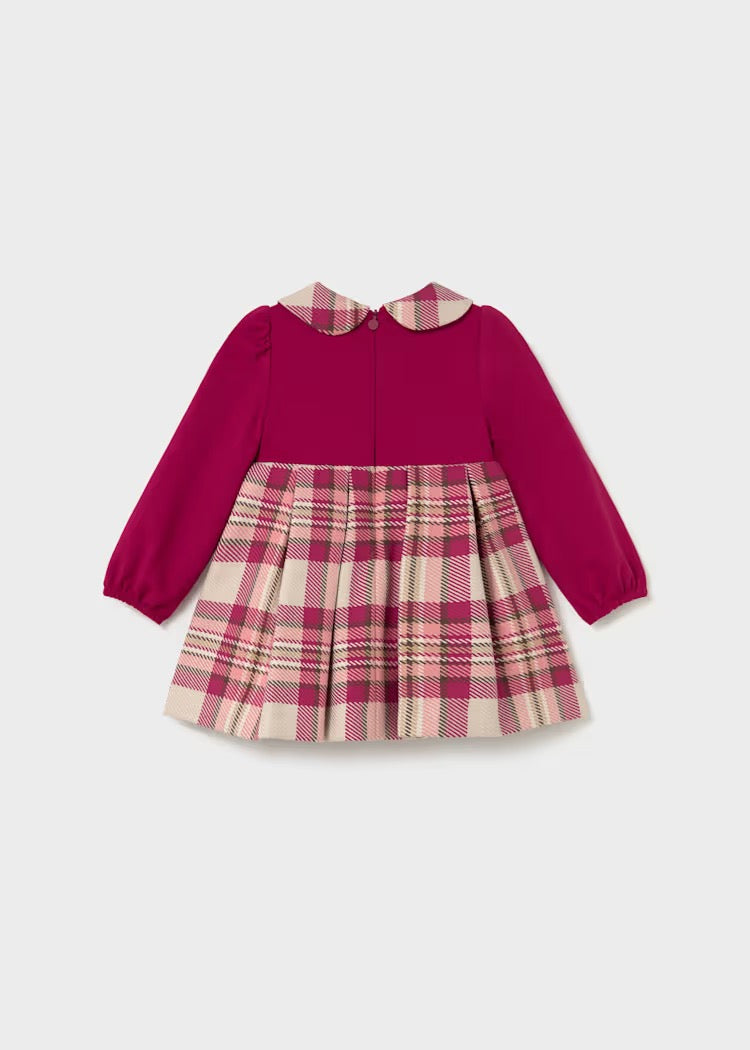 Kjole Plaid Combination Raspberry