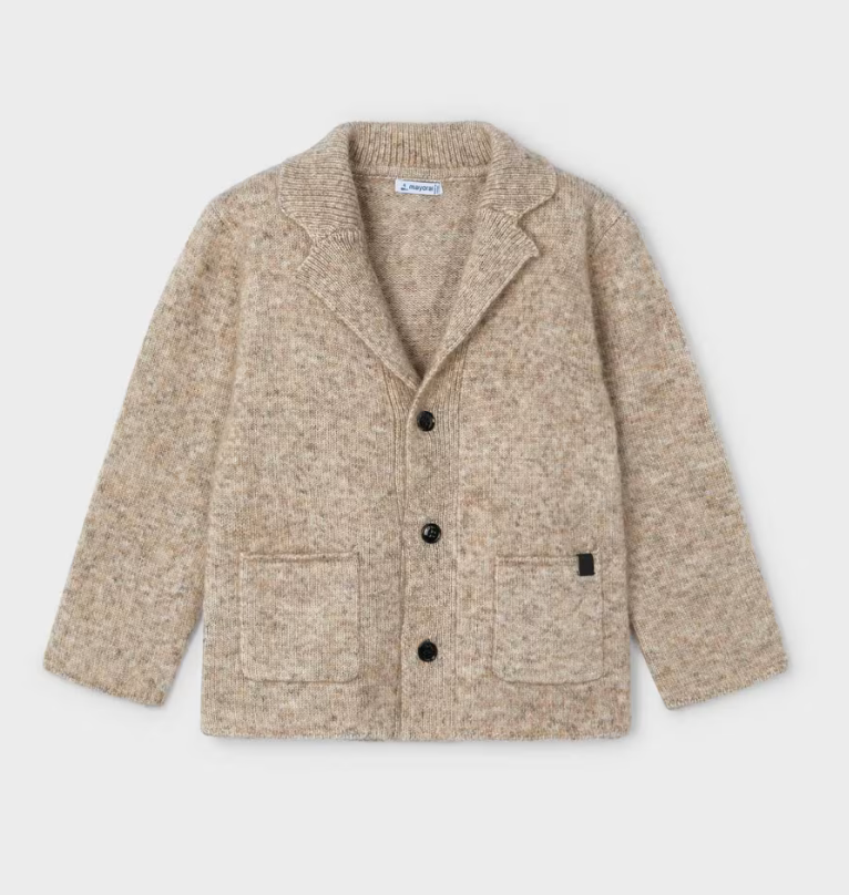 Cardigan Knit Blazer Almond Heather