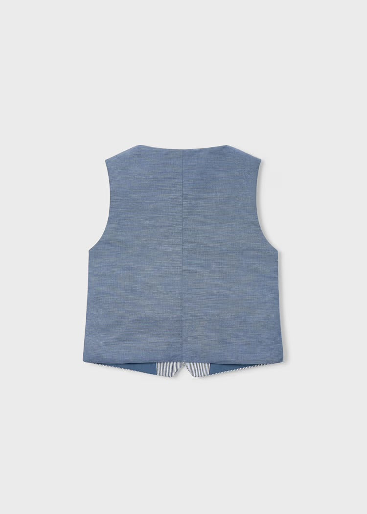 Vest Linen Indigo Stripes