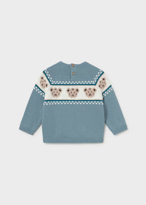 Genser Jacquard Bear Arctic Blue