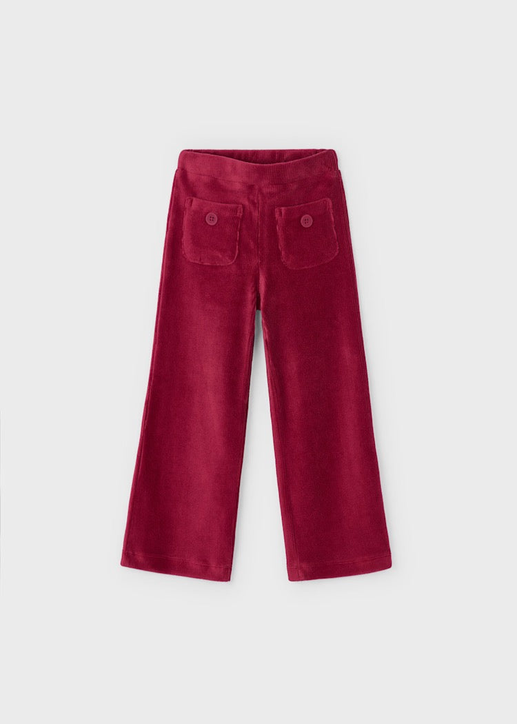 Bukse Corduroy Wide Cherry