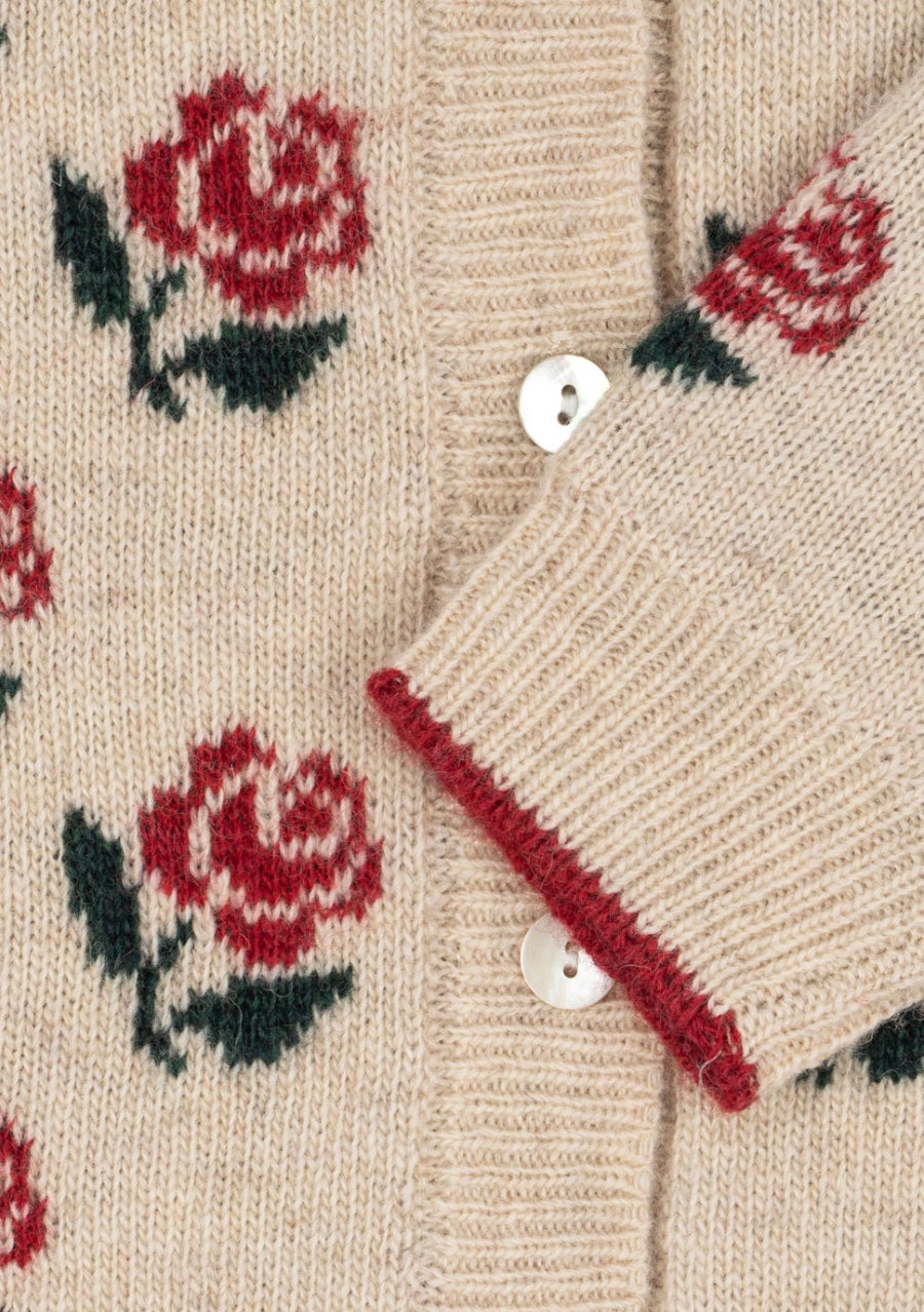 Cardigan Belou Knit Collar Rose