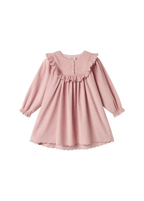 Kjole Delina Fine Cord Soft Berry