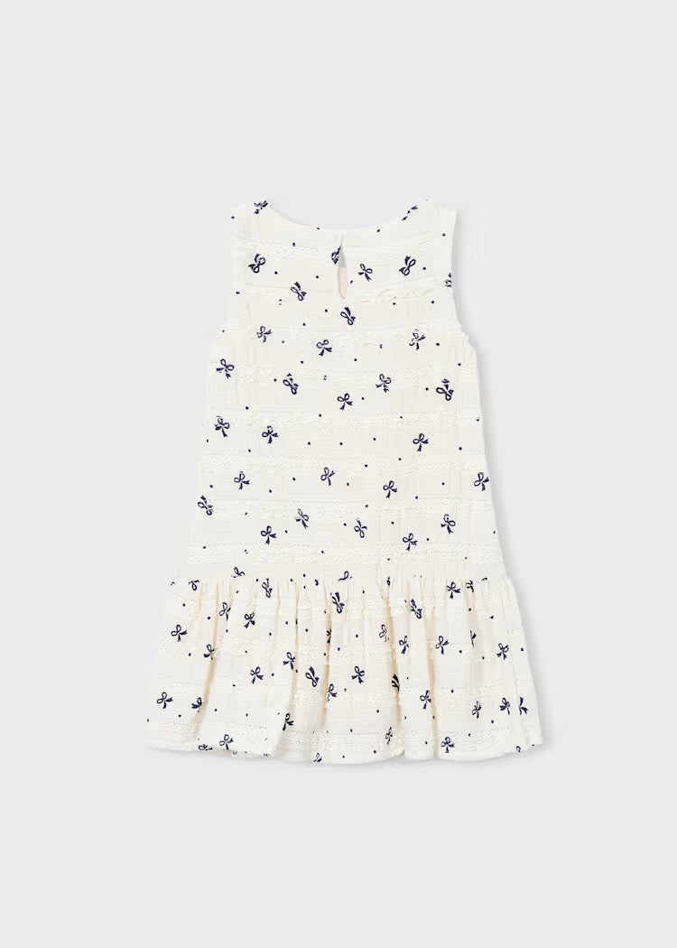 Kjole Knitted Bow Offwhite