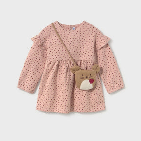 Kjole Dots M/Veske Rosa